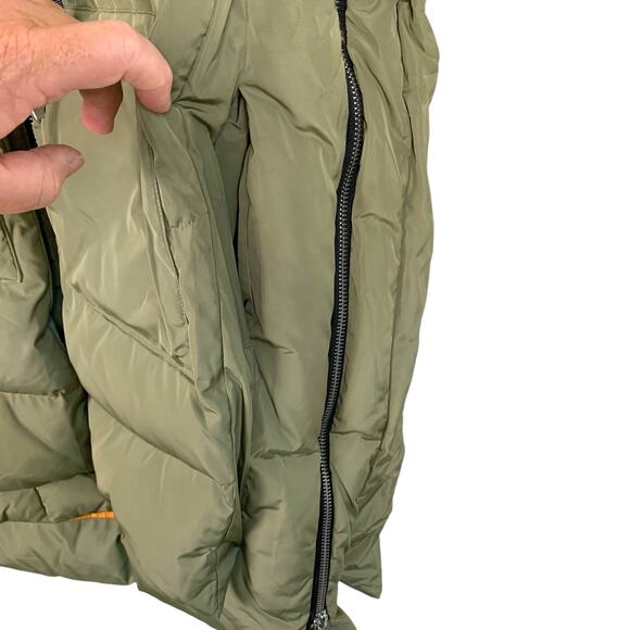 OROLAY Women's XS Thickened Down Hooded Coat Army Green Orange Lining - Picture 10 of 13